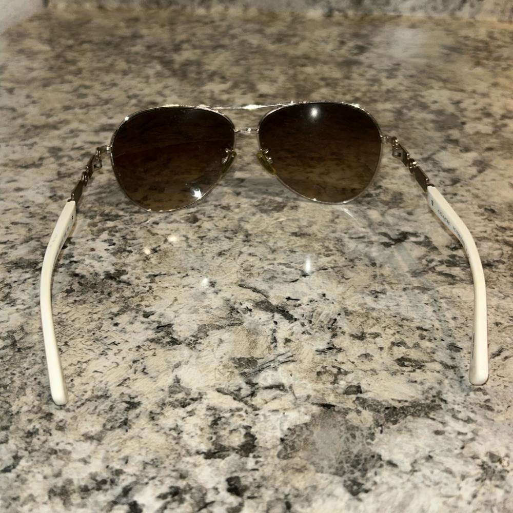 COACH womens sunglasses HC 7048 L107 Lt Gold/ White D2‎ - Picture 3 of 10
